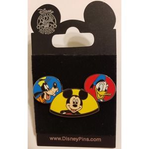 Disney Mickey Ears with Mickey Goofy and Donald Pin 2007